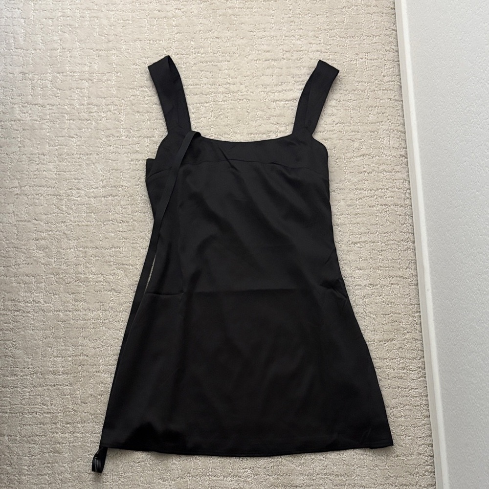 Black Satin Mini Dress